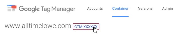 Click the GTM ID to get your embed code
